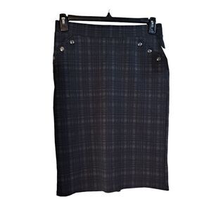 89th + Madison Women's Plaid Skirt size M Brown/Grey
